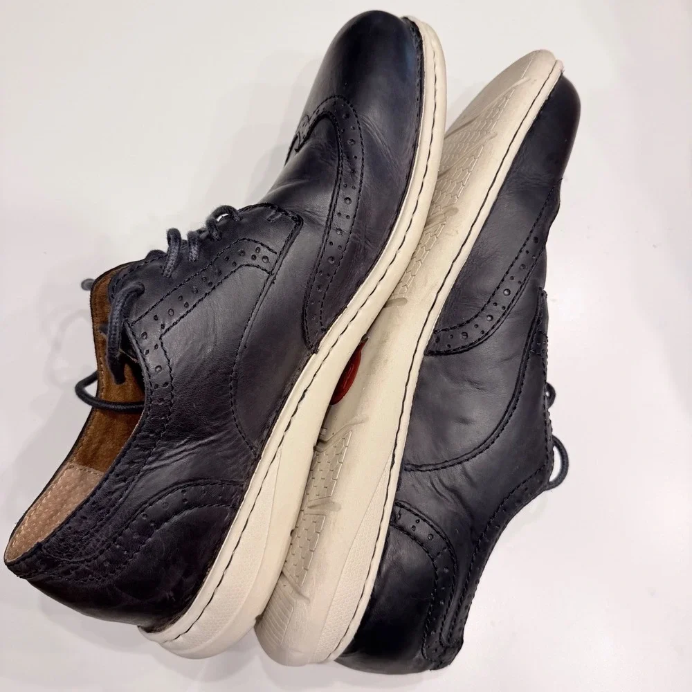 Born Mens Navy Leather Wingtip Oxford Dress Sneakers BM0014034 Blue 10.5 M
